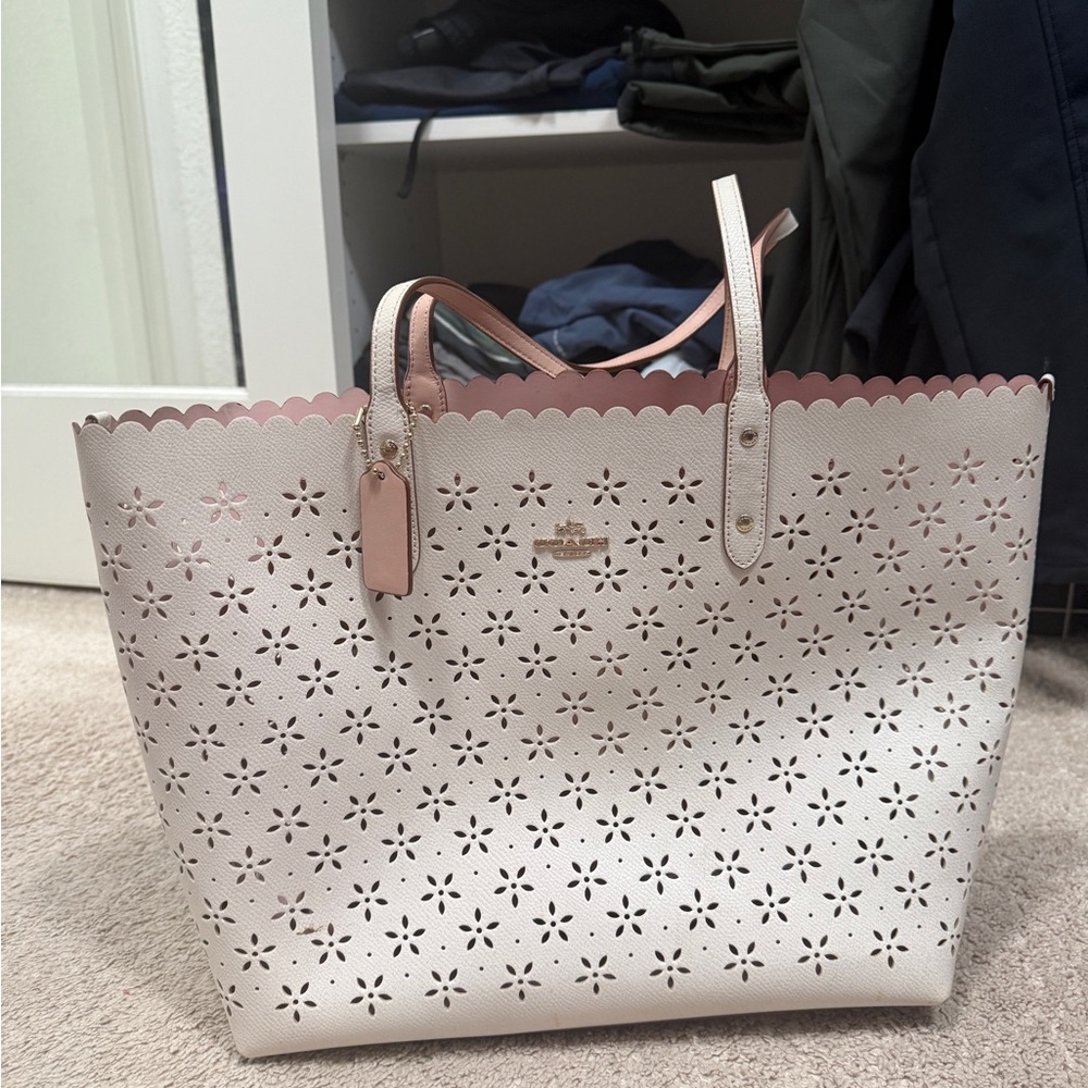 Coach City Tote in Laser Cut Leather